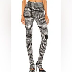 Norma Kamali leggings with footies. Large Glenn Plaid Tweed